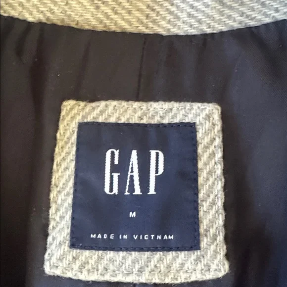 GAP NEW Drop Shoulder Gray and White Wool Blend Coat M - Picture 7 of 11
